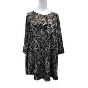 Abbelinegeo print mini swing dress size Med